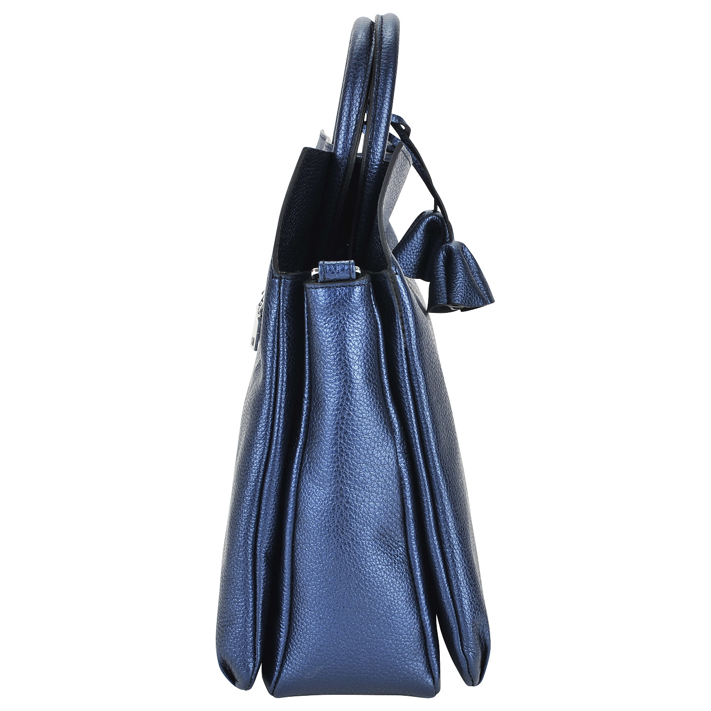 Женская сумка из металлизированной синей кожи Chatte 