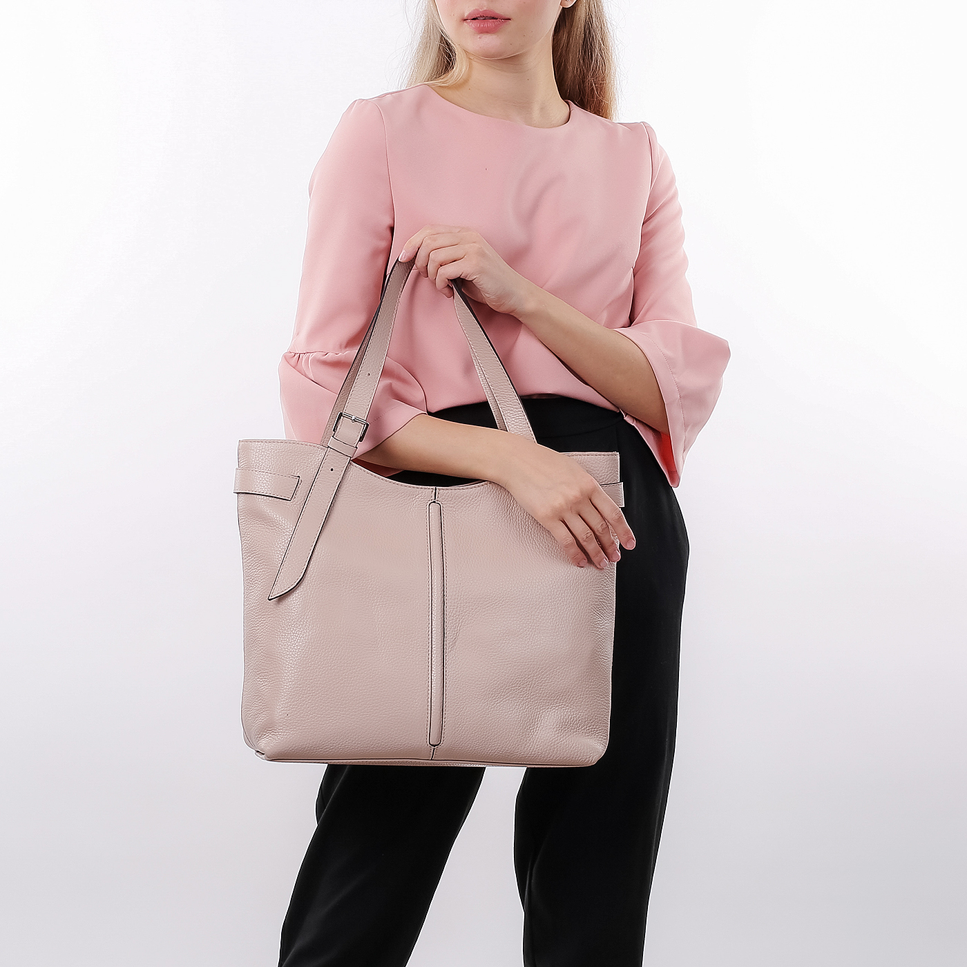 Сумка из бежево-розовой кожи Chatte Marseille