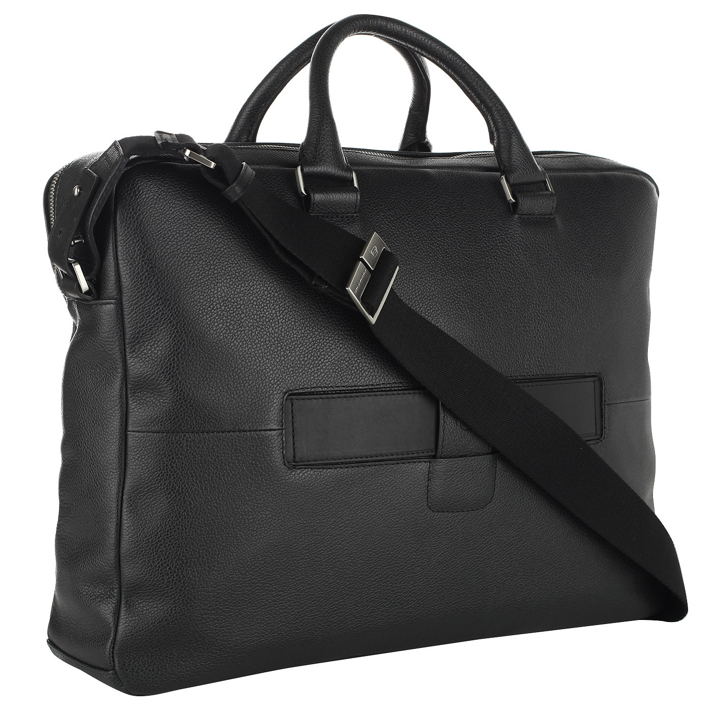 Мужская деловая сумка из черной натуральной кожи Piquadro Pan