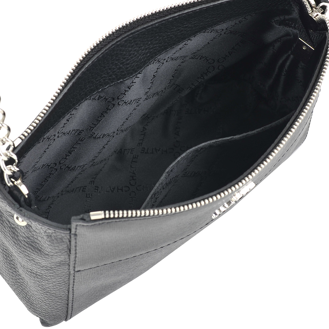 Женская кожаная сумочка на цепочке через плечо + 2 косметички Chatte 