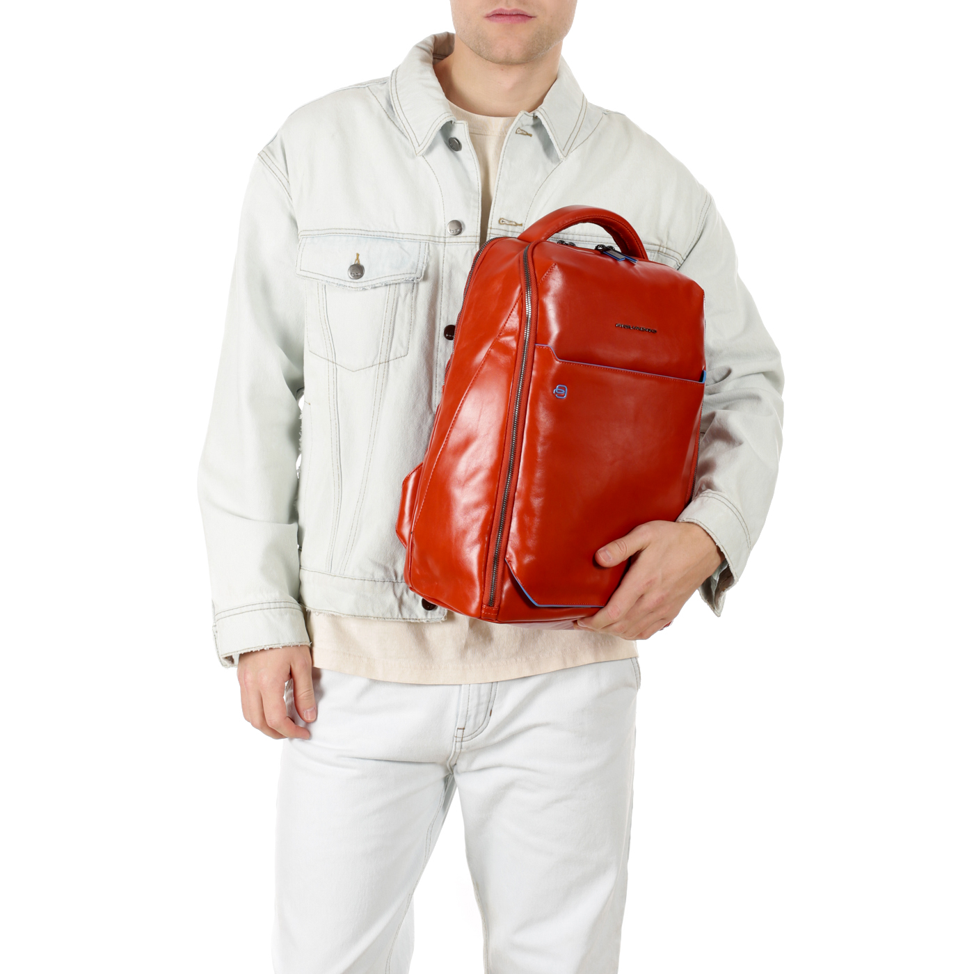 Кожаный рюкзак Piquadro Blue square