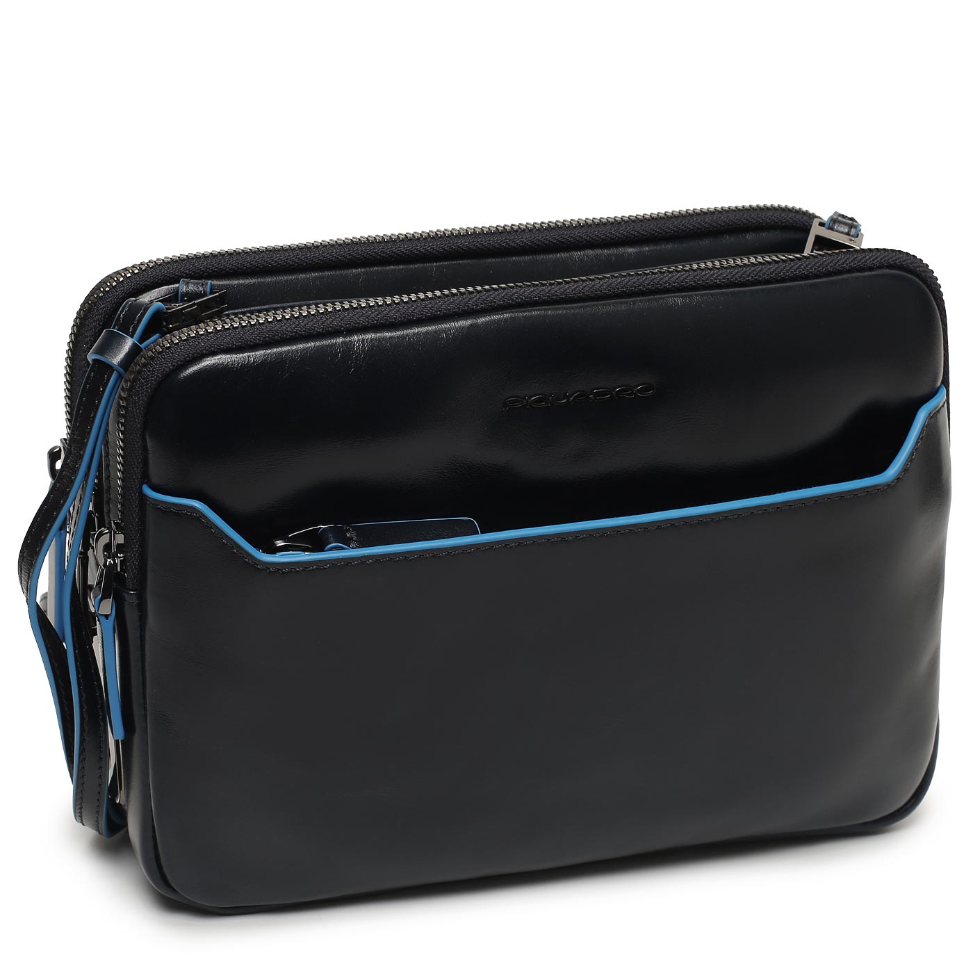 Кожаная визитка с умным замком Piquadro Blue square