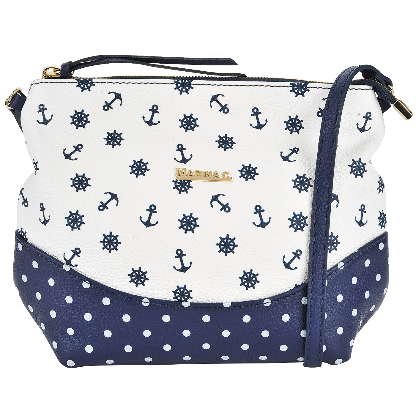 Кожаная сумка через плечо в морском стиле Marina Creazioni 