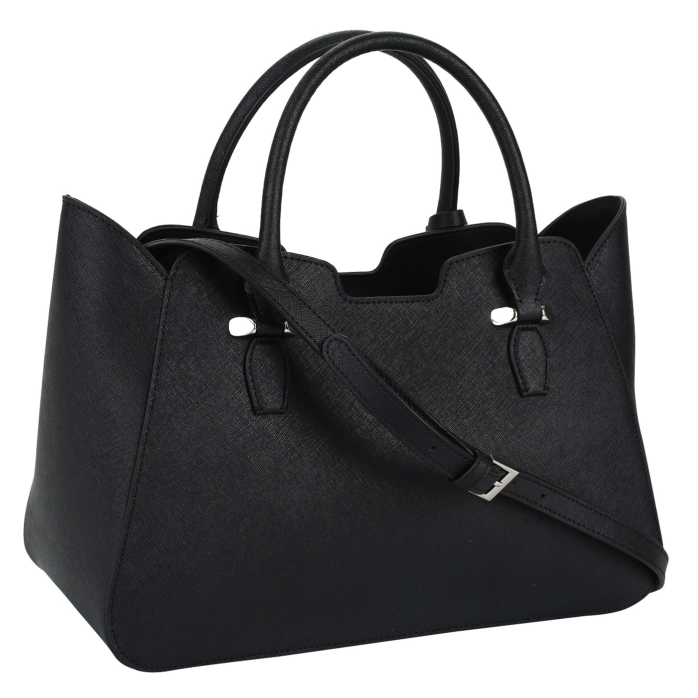 Черная женская сумка из натурального сафьяна Cromia Perla