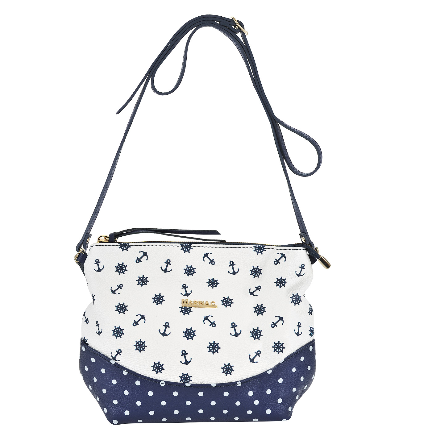 Marina Creazioni Кожаная сумка через плечо в морском стиле